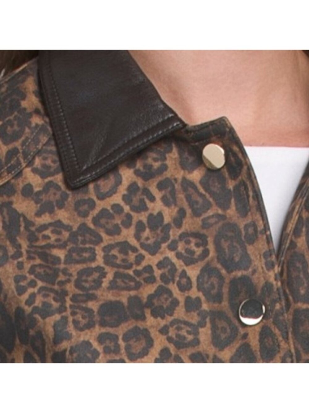 M MAGASCHONI Faux Suede Jacket With Faux Leather Collar - Picture 3 of 3